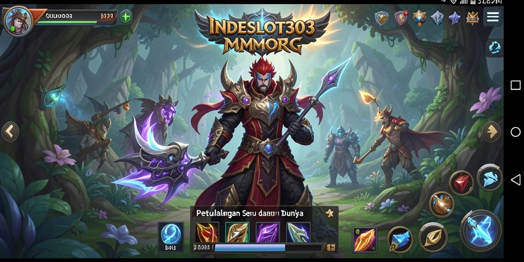 Tangkapan layar utama INDESLOT303 menampilkan aksi seru dalam MMORPG.
