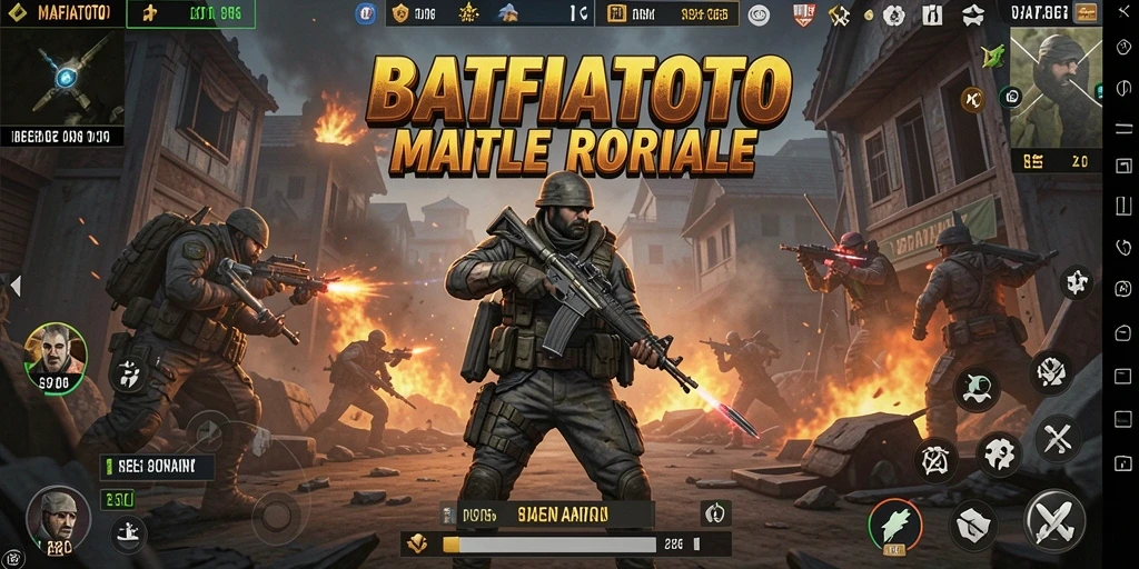 Tampilan gameplay MAFIATOTO dalam pertarungan Battle Royale yang intens.