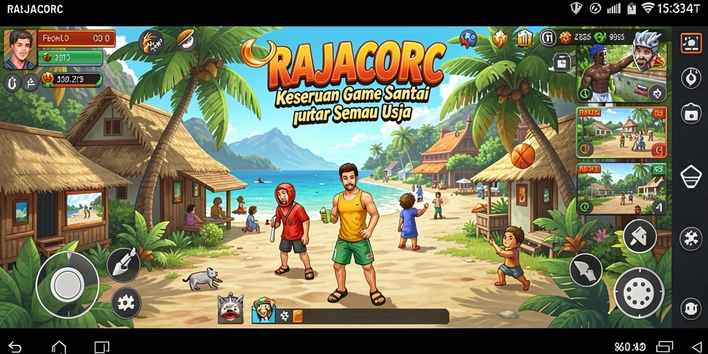 Tangkapan layar menampilkan aksi seru dalam gameplay Casual RAJACORC.
