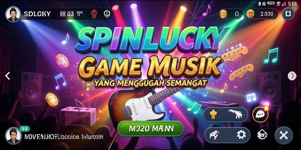 Screenshot gameplay SPINLUCKY menampilkan keseruan bermain musik.
