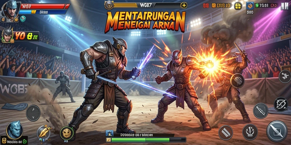 Screenshot utama WG87 menunjukkan aksi pertarungan yang intens dan mendebarkan.